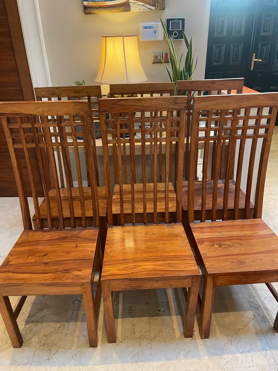 6 x Magnificent Solid Wooden Kitchen Dining Chairs - Image 1