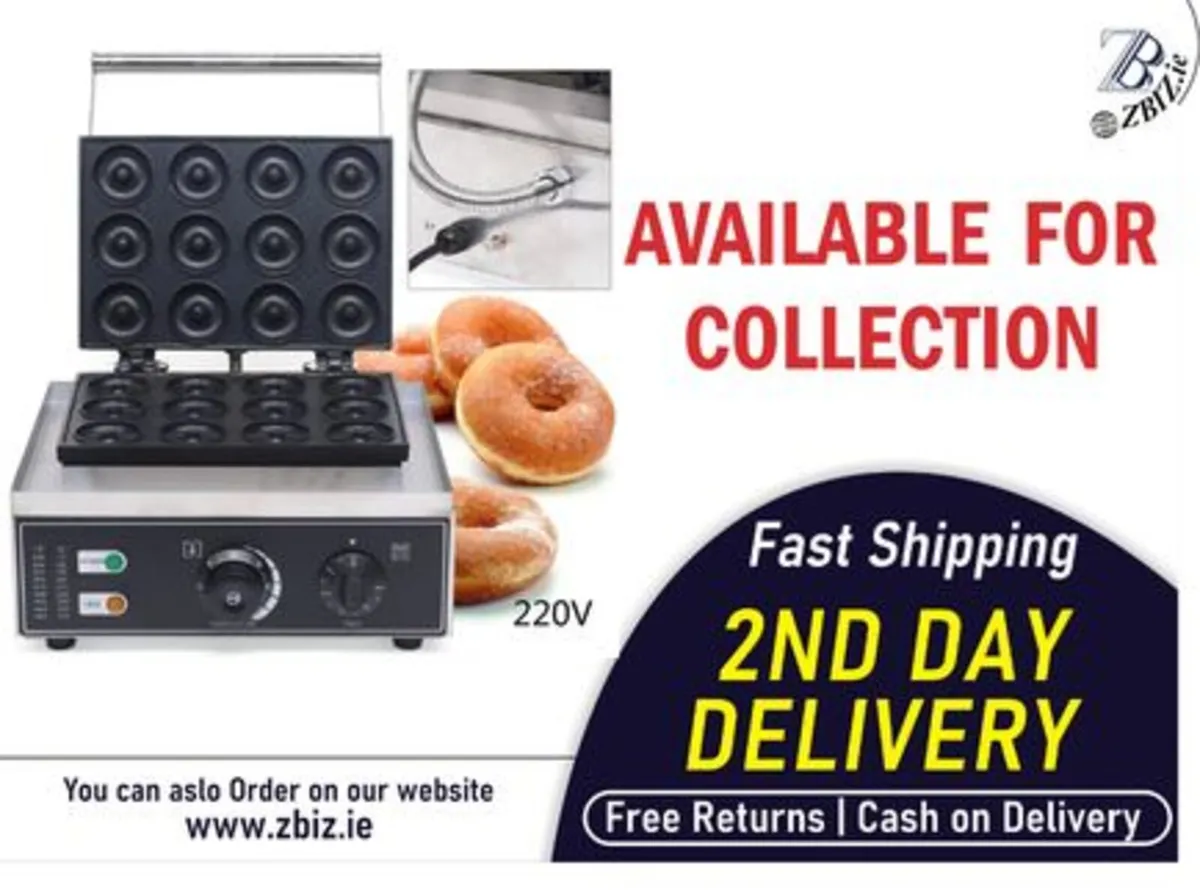 Donut Maker 12 Hole Mini Waffle NonStick Machine - Image 1