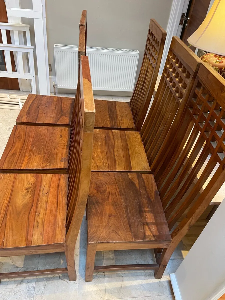6 x Magnificent Solid Wooden Kitchen Dining Chairs - Image 2
