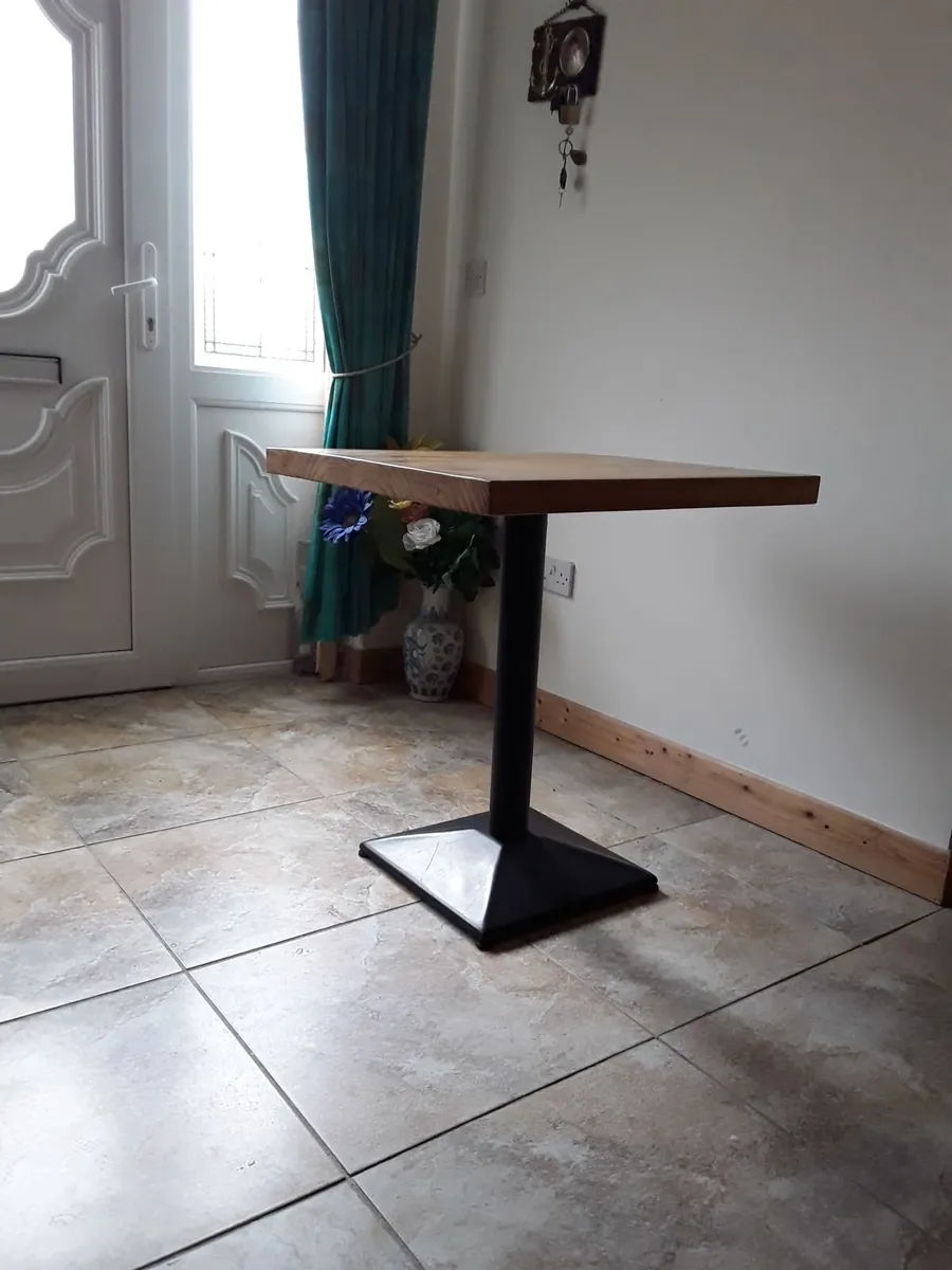 Brand new solid pine table black metal base - Image 3