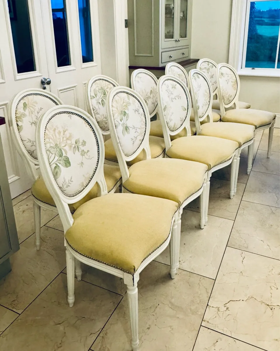 Set 10 Oval Back Dining Chairs - Image 2