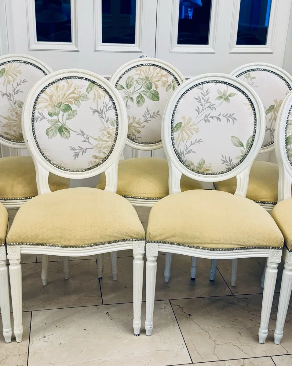 Set 10 Oval Back Dining Chairs - Image 3