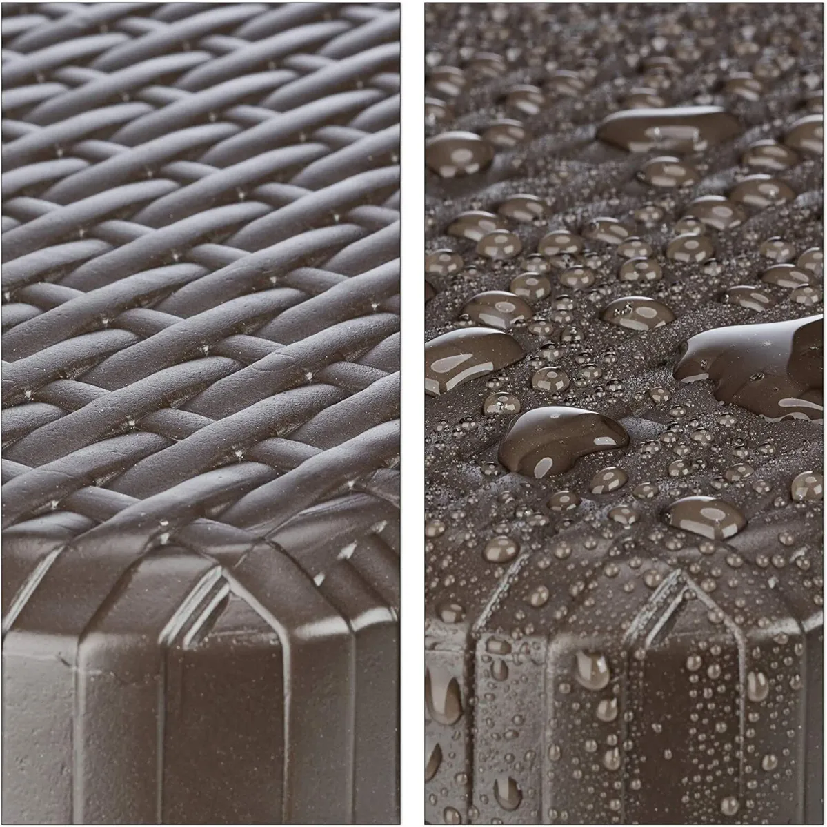 Rattan Look Weatherproof Folding Garden Table - Image 3