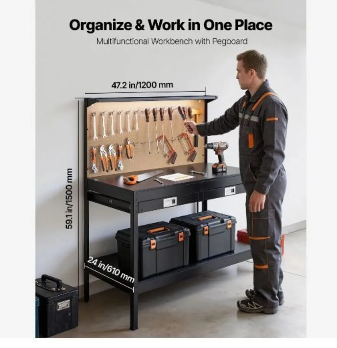 Hardwood Workbench, 110 kg Weight Capacity, 1200 - Image 2