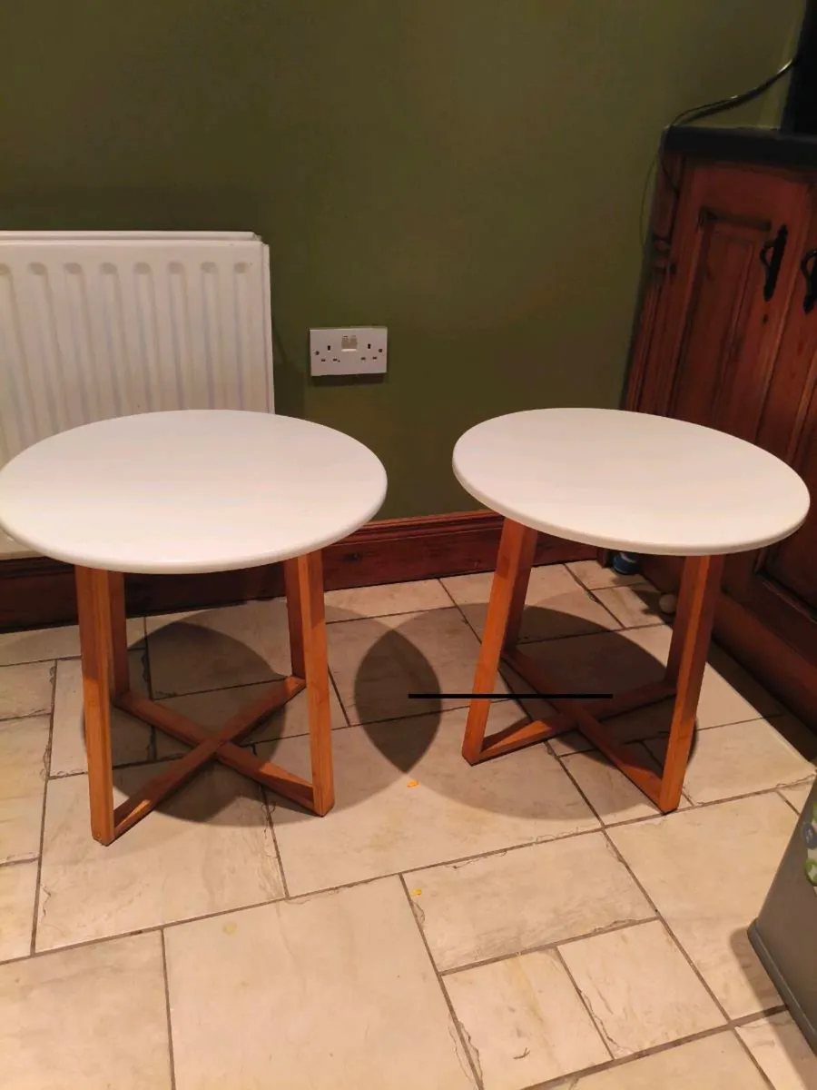 2 new white tables 25 for 2 - Image 2