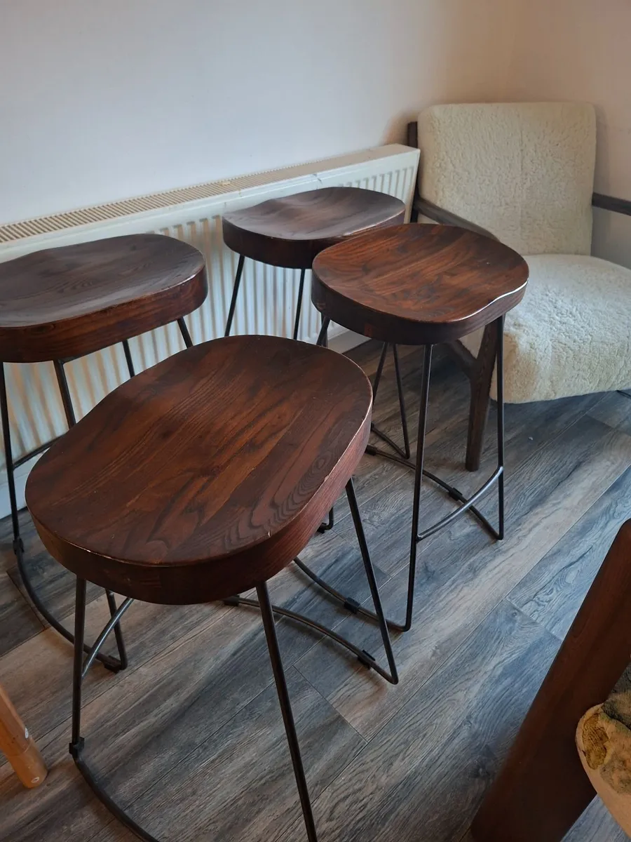 Solid Oak Stools - Image 2