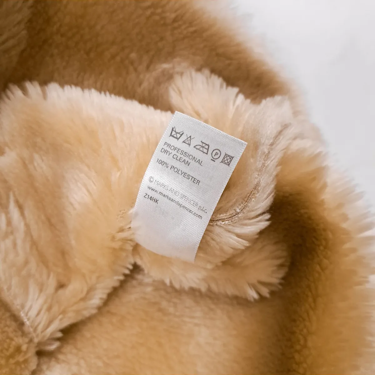 M&S Beige Cream Suede Shearling Jacket 12UK/40EU - Image 3