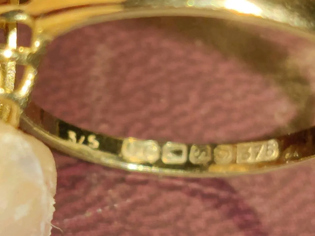 BASKET GARNET, 9CT THICK Gold New Dress Ring ! - Image 3