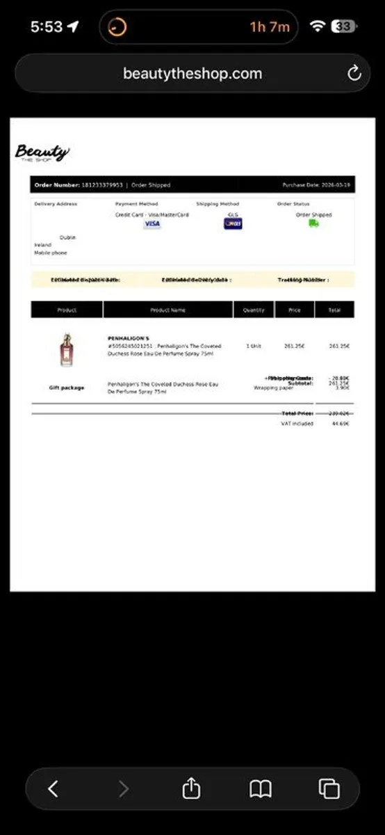 Penhaligons The Coveted Duchess Rose with Receipt - Image 2