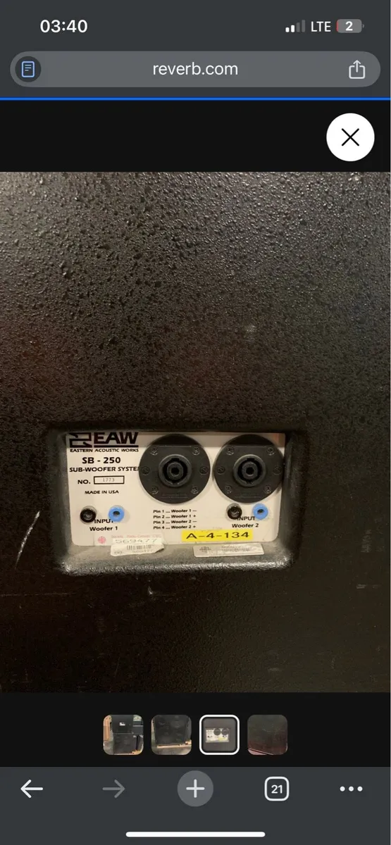 Eaw sb250 dual 15” sub pair - Image 2