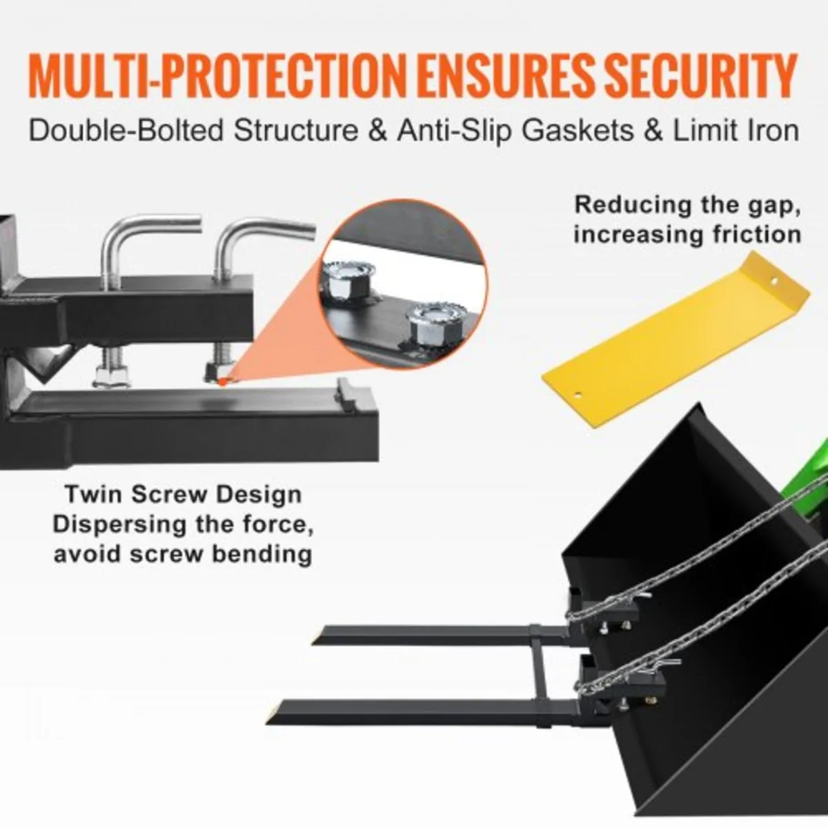 Pallet Forks, 907.2kg Clamp on Pallet Forks, 109.2 - Image 3
