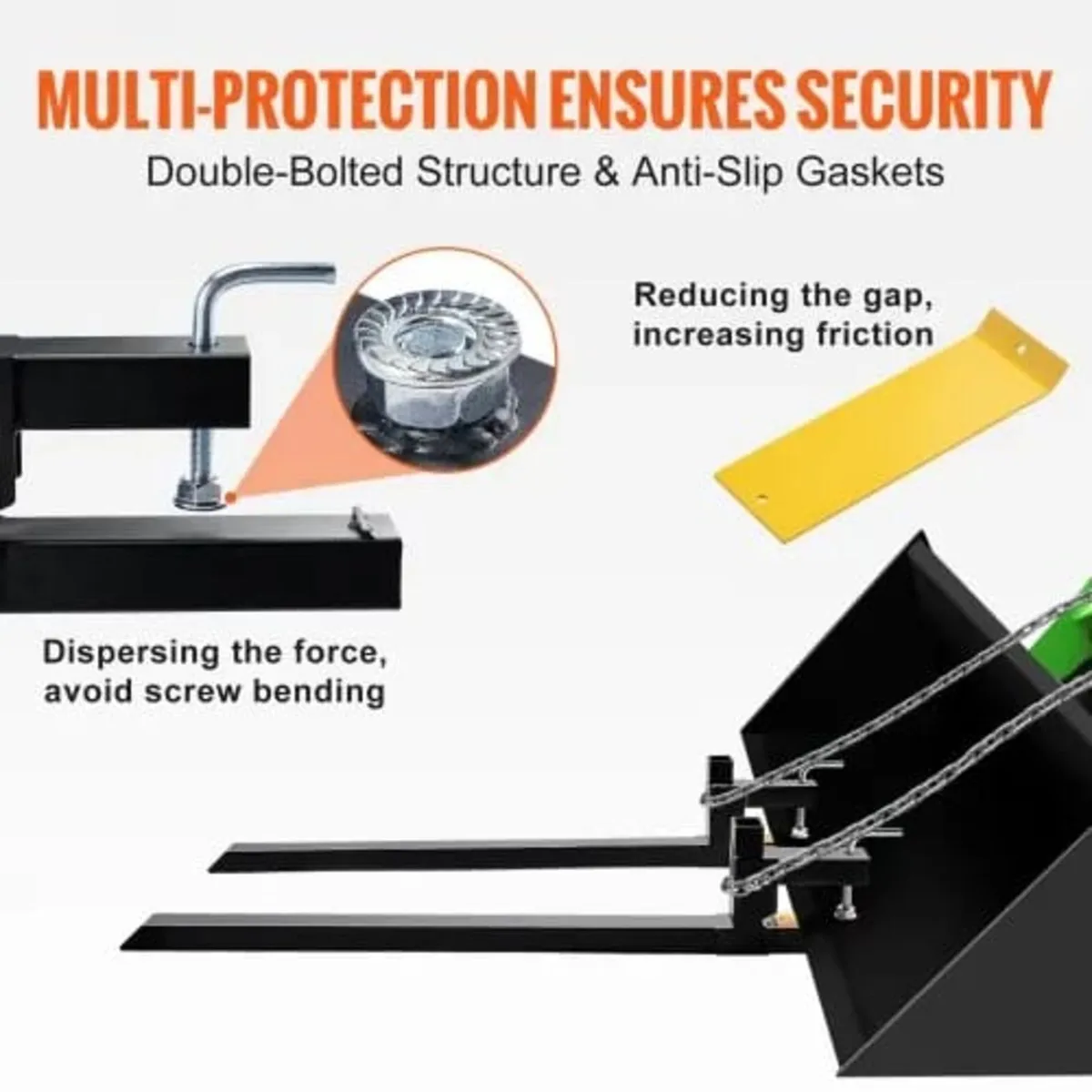Clamp on Pallet Forks, 907.2 kg Capacity Pallet Fo - Image 4