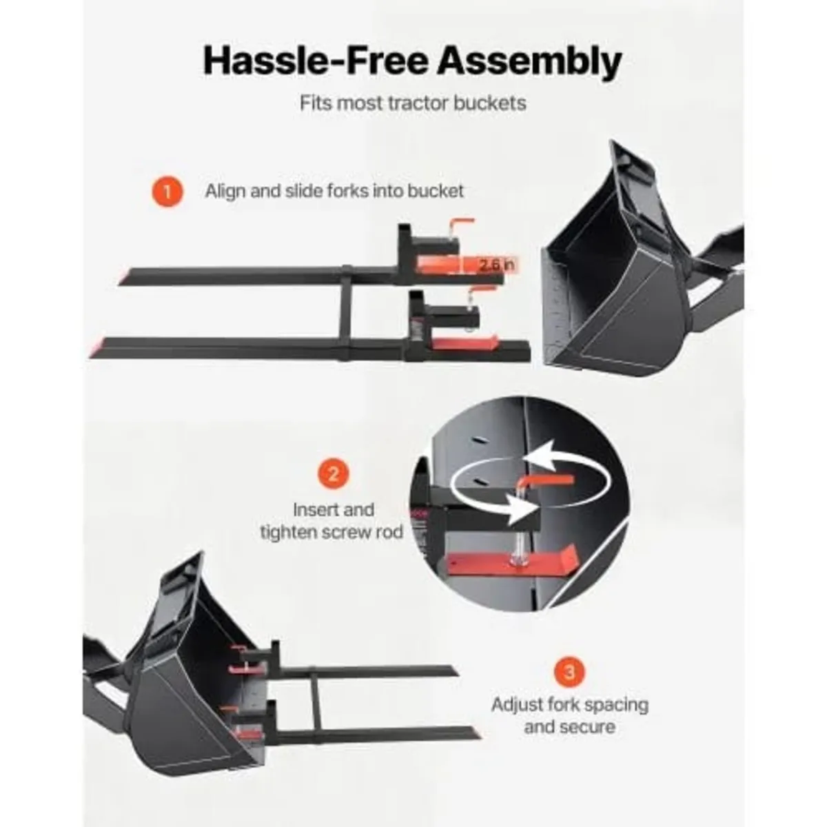 Forks, 907 kg Clamp on Pallet Forks, 149 cm Total - Image 4