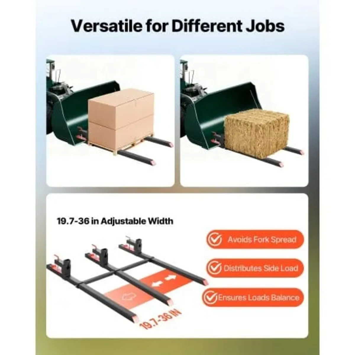 Forks, 907.2 kg Capacity Clamp on Pallet Forks, 10 - Image 2