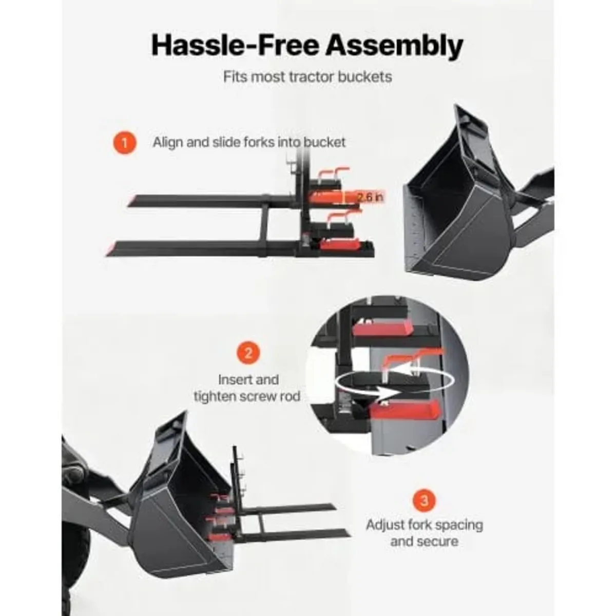 Pallet Forks, 1814 kg Clamp on Pallet Forks, 149 c - Image 4