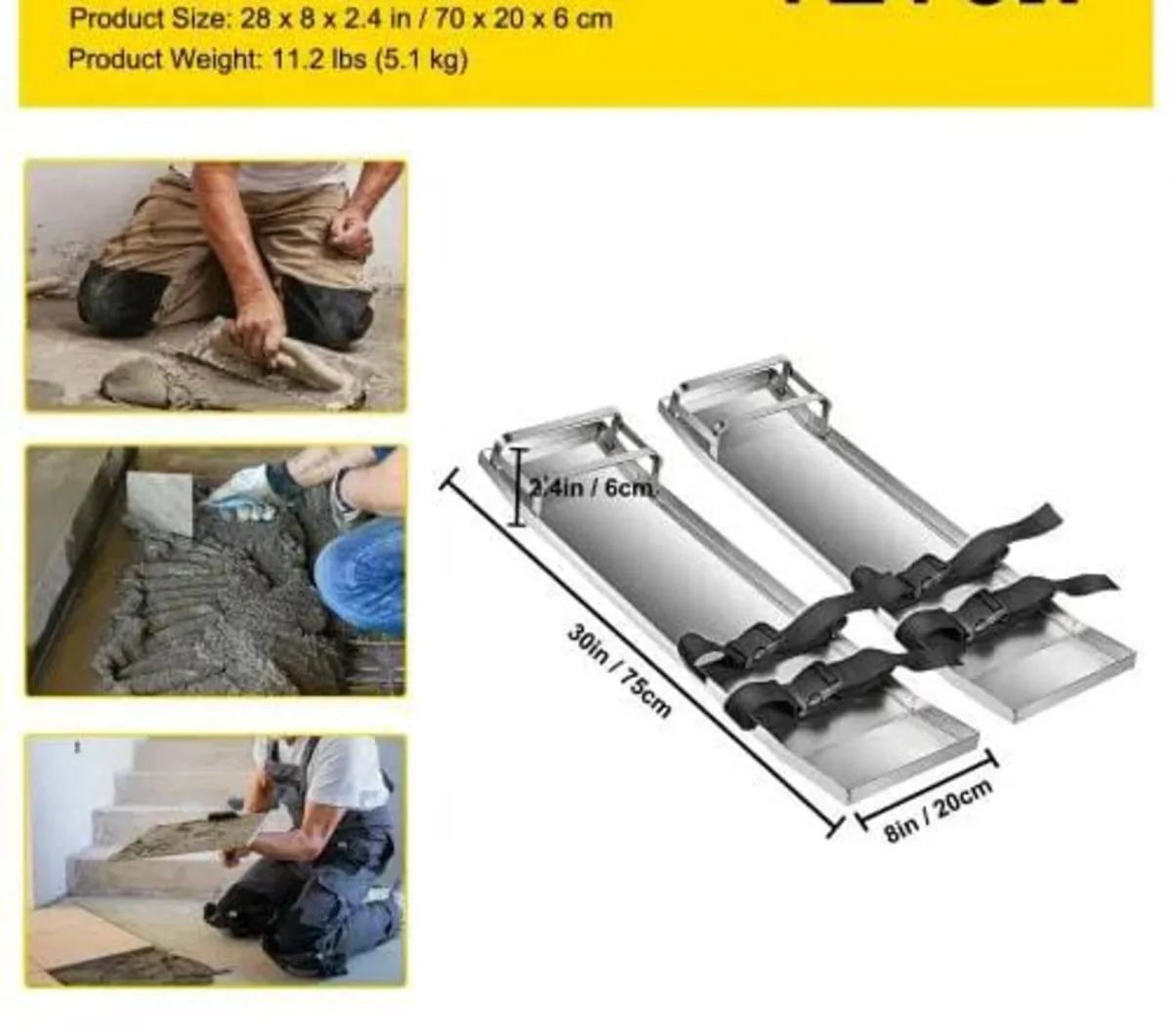 Concrete Knee Boards 30'' x 8'' Slider Knee Boards - Image 4