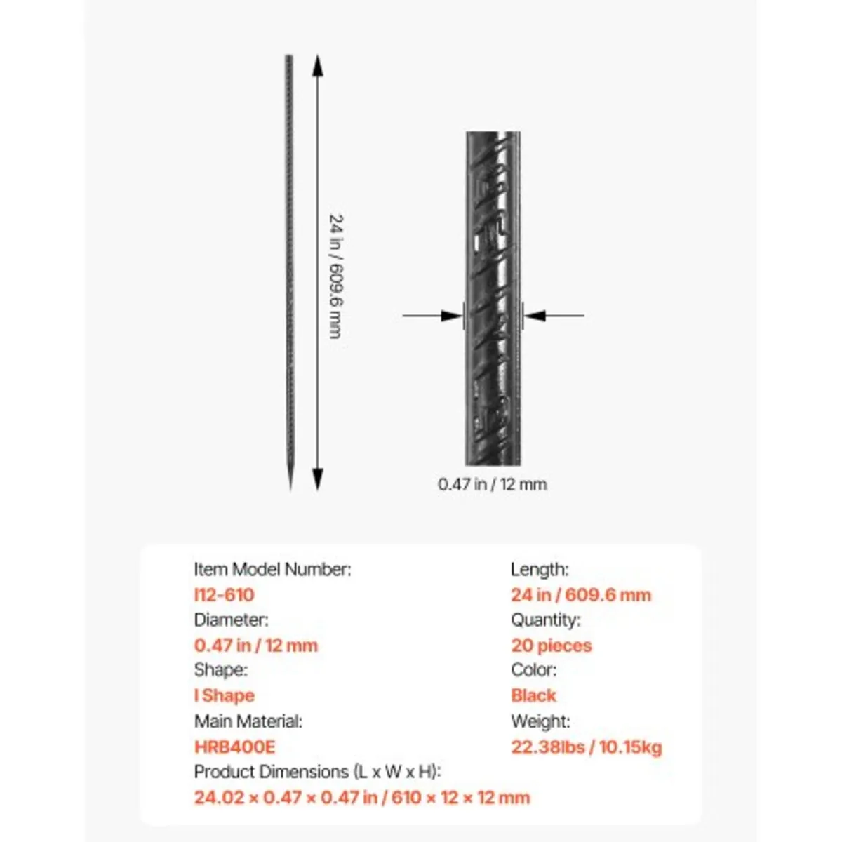 Rebar Stakes, 609,6 mm / 24-Inch, Heavy-Duty 0.47 - Image 2