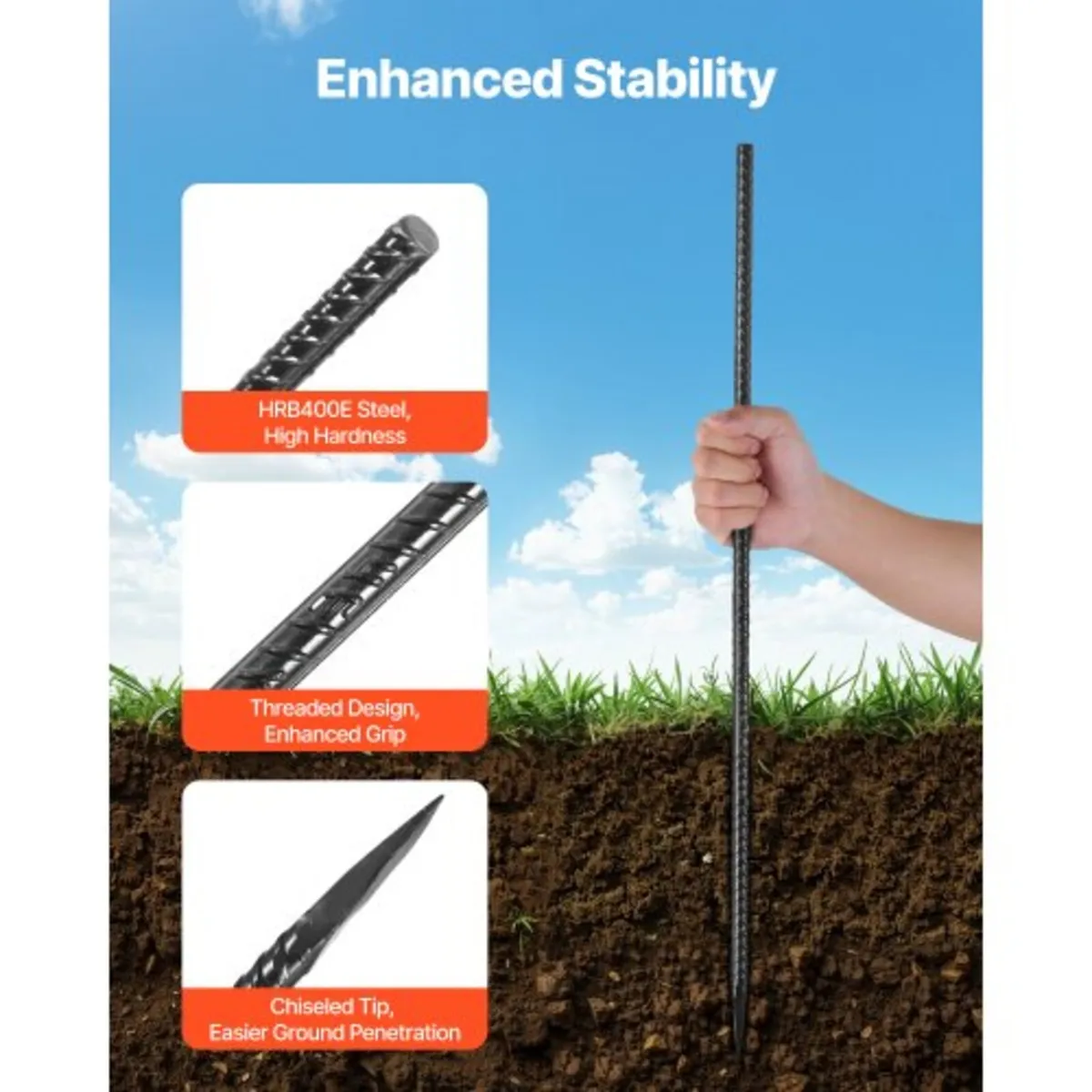 Rebar Stakes, 609,6 mm / 24-Inch, Heavy-Duty 0.47 - Image 3
