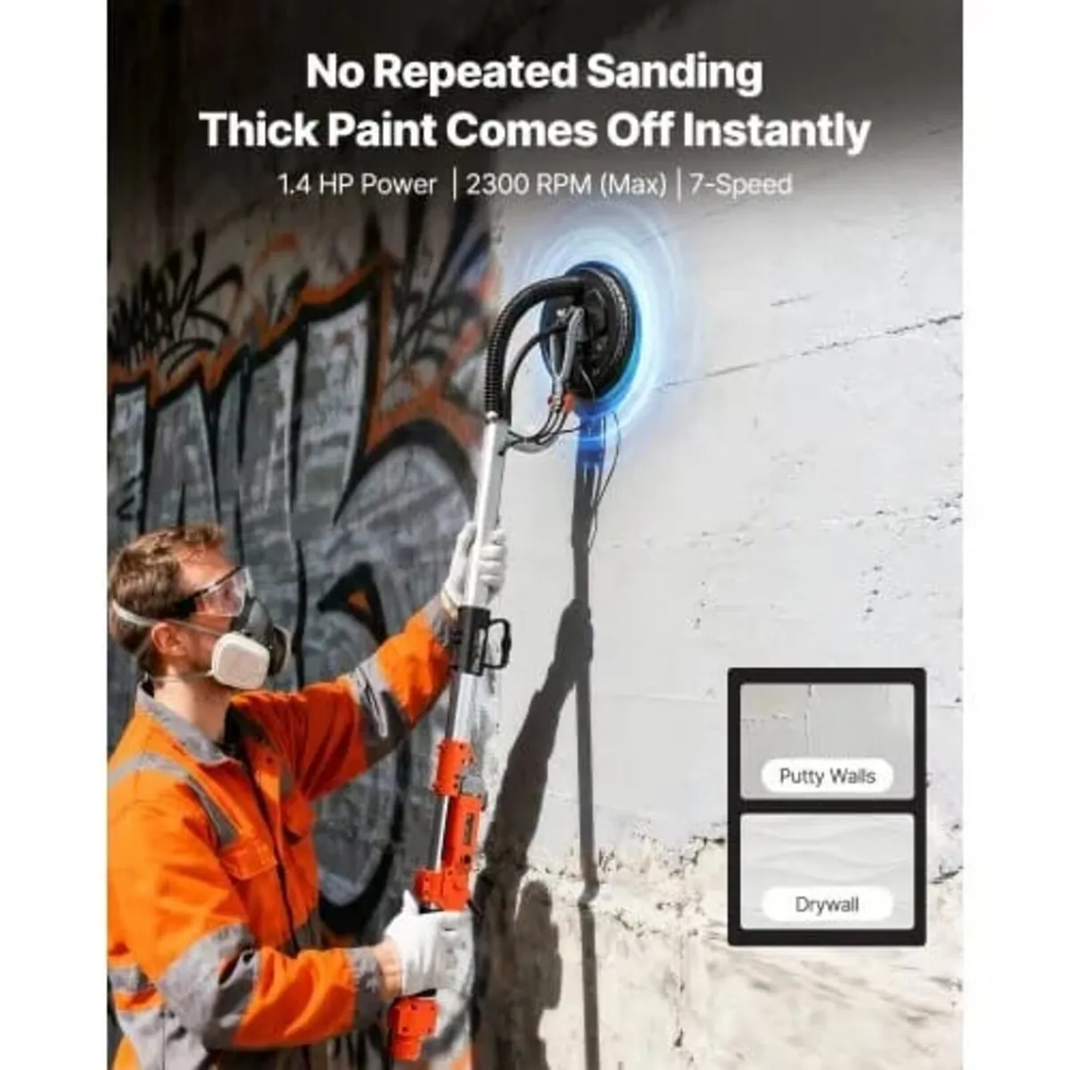 Drywall Sander, 1010W Electric Drywall Sander, Pop - Image 3