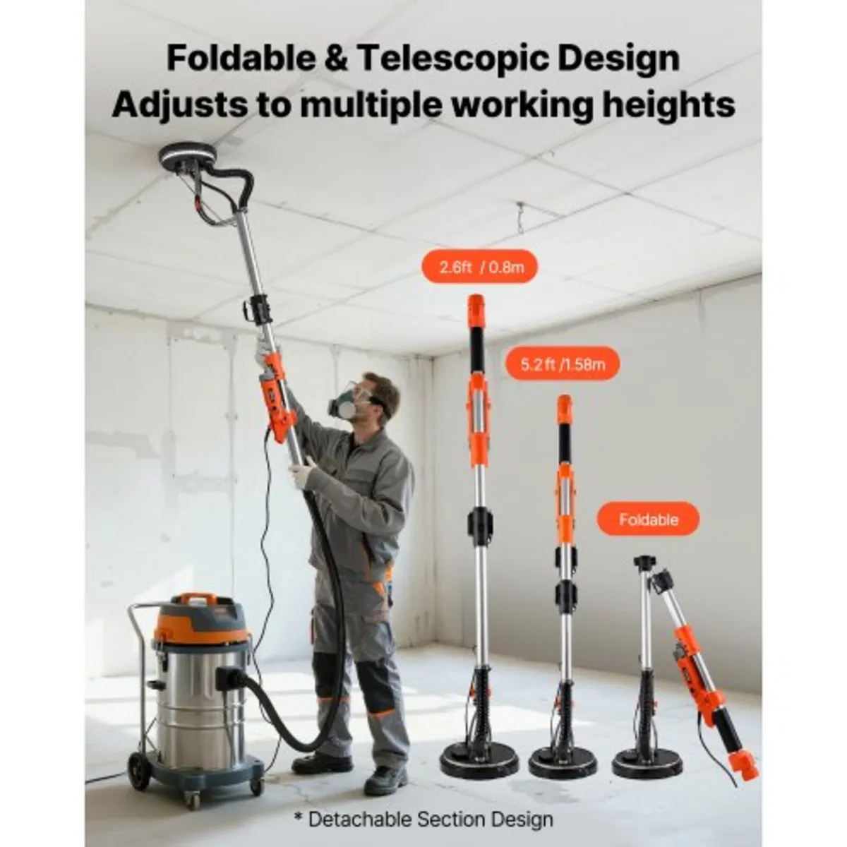 Drywall Sander, 1150W Electric Drywall Sander, Pop - Image 4