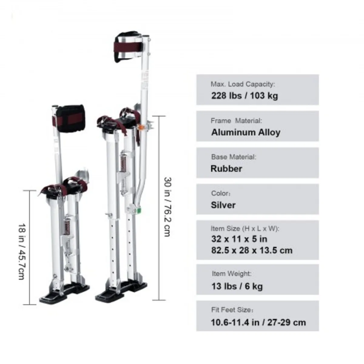 Drywall Stilts, 46 cm-76 cm Adjustable Aluminum To - Image 3