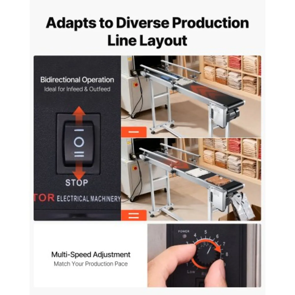 Belt Conveyor, 59 x 7.8 inch Conveyor Table, Heavy - Image 2