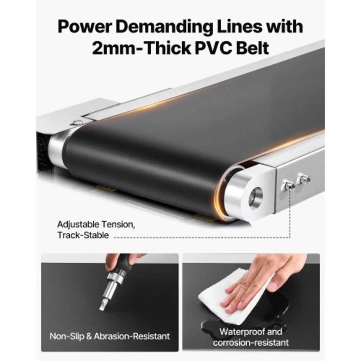 Belt Conveyor, 59 x 7.8 inch Conveyor Table, Heavy - Image 3