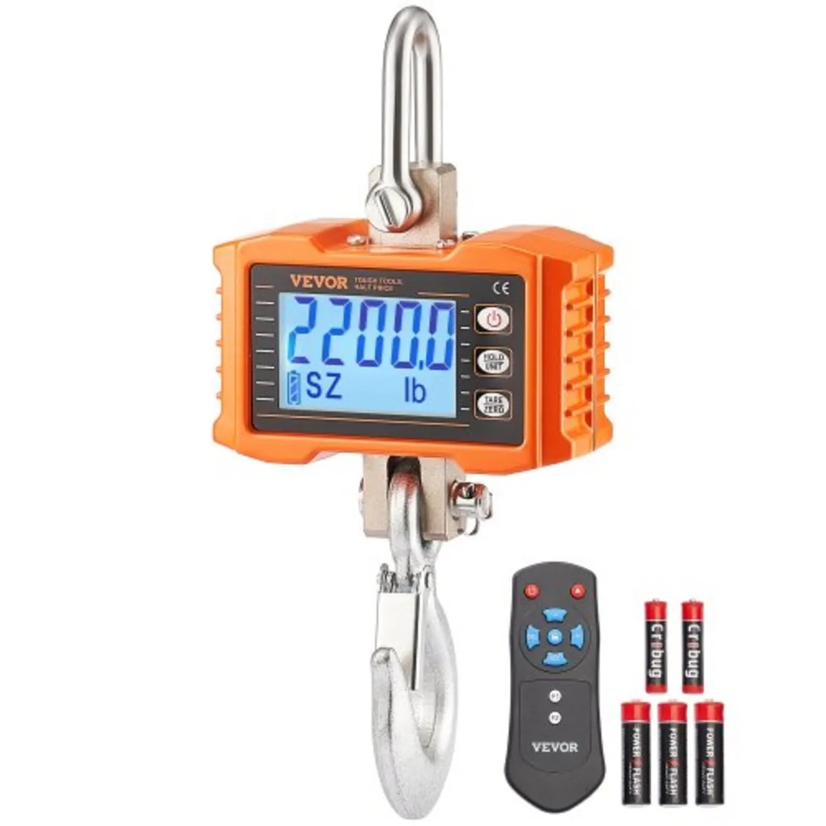 Digital Crane Scale, 2200 lbs/1000 kg, Industrial