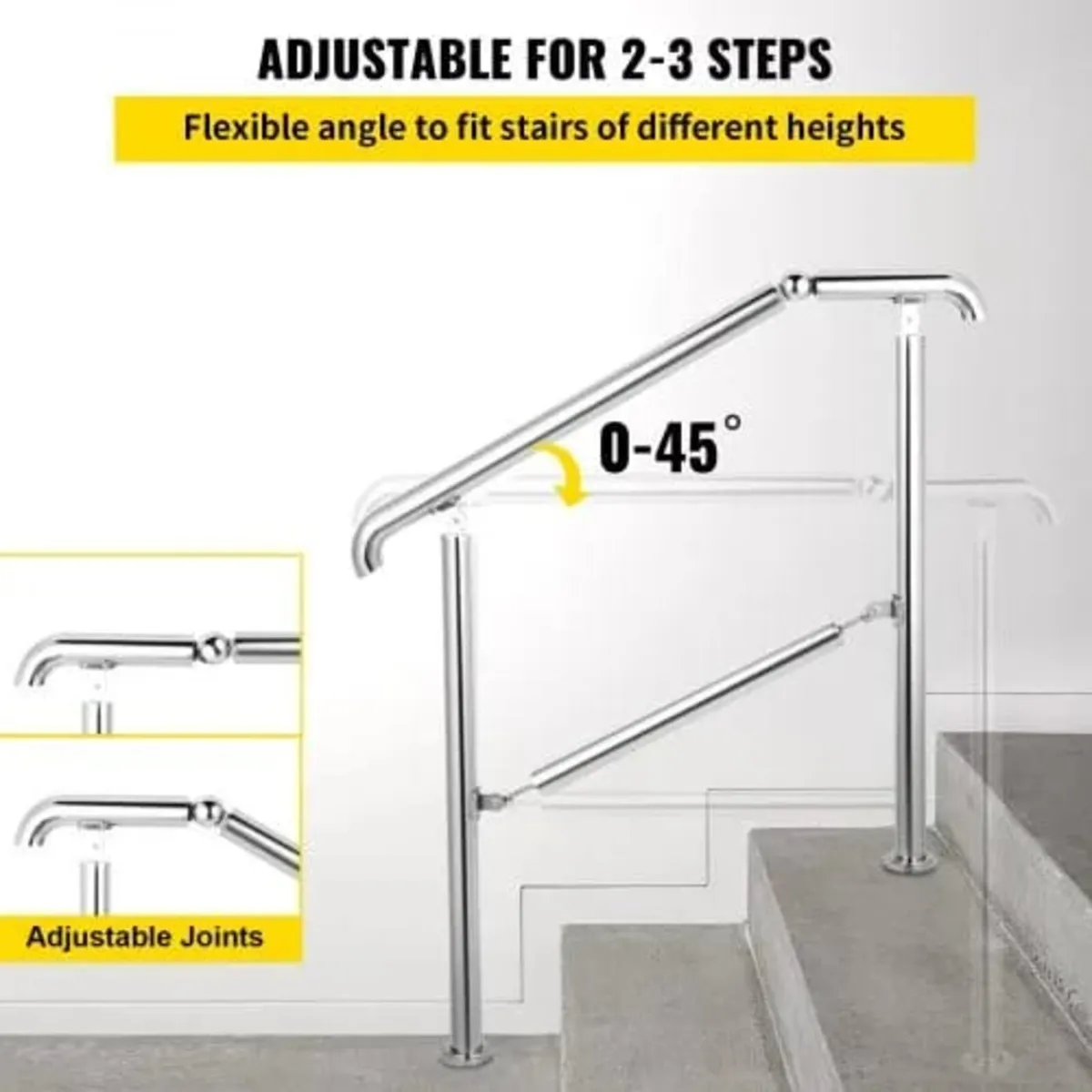 3 Step Railing Stainless Steel Transitional Handra - Image 2
