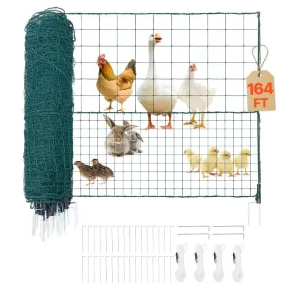 Temporary Fence with Posts, 1.05 x 50m Plastic Mes - Image 1