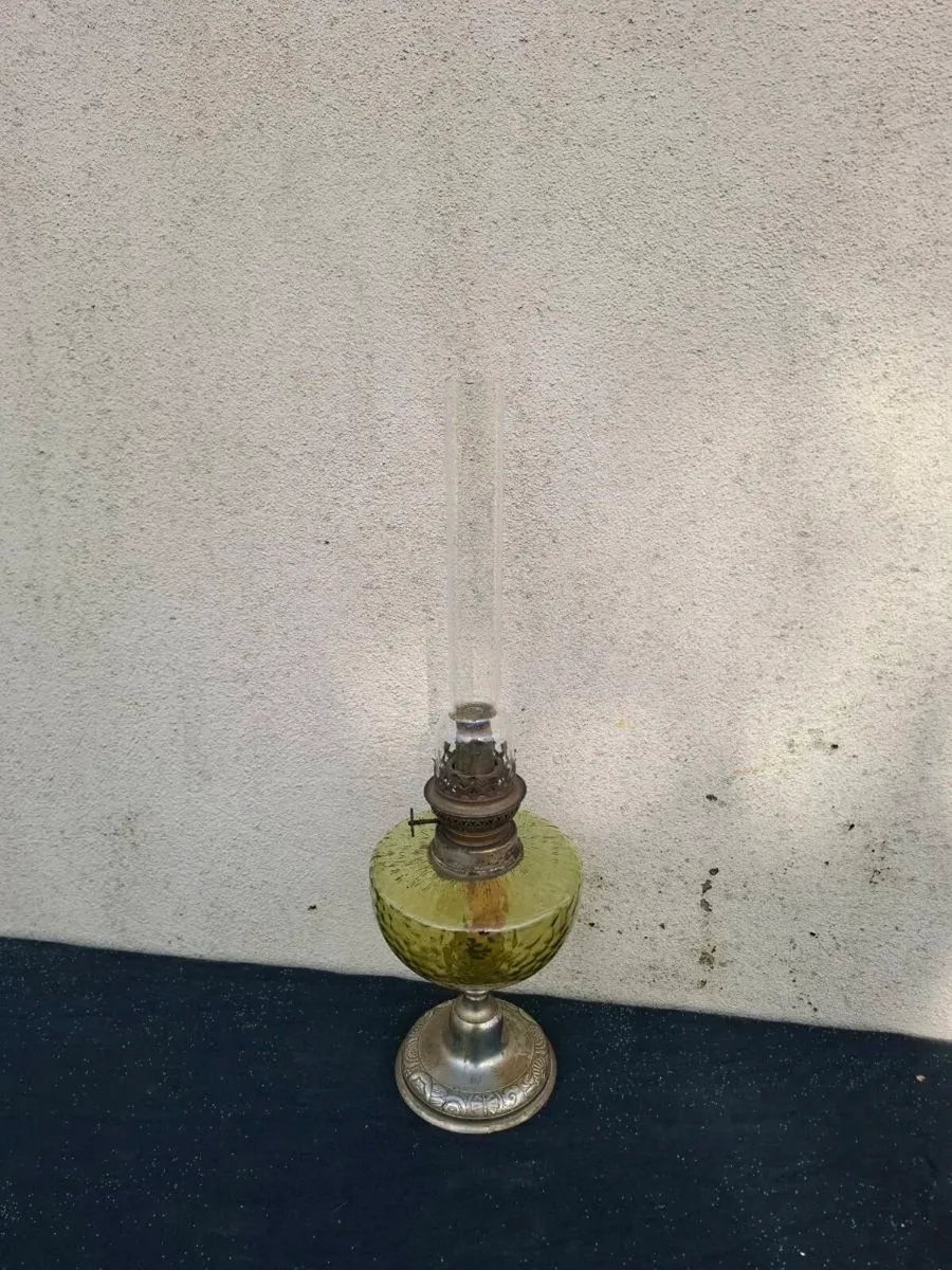 Glass oil lamp postage possible - Image 1