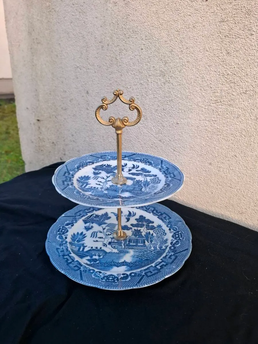 Blue homemade made cake stand postage possible - Image 1