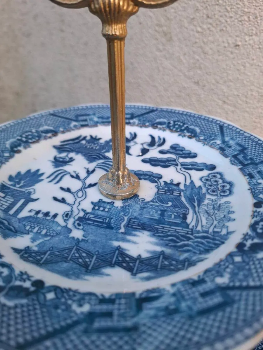 Blue homemade made cake stand postage possible - Image 2