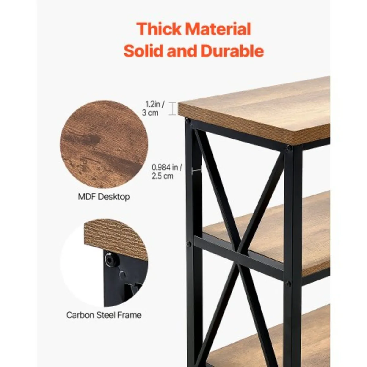 Narrow Console Sofa Table, 55.1 inches Behind Couc - Image 4