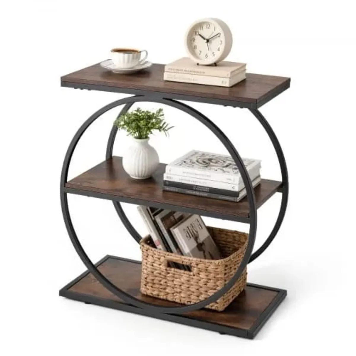 End Table, 3-Tier Narrow Side Table with Open Stor - Image 1