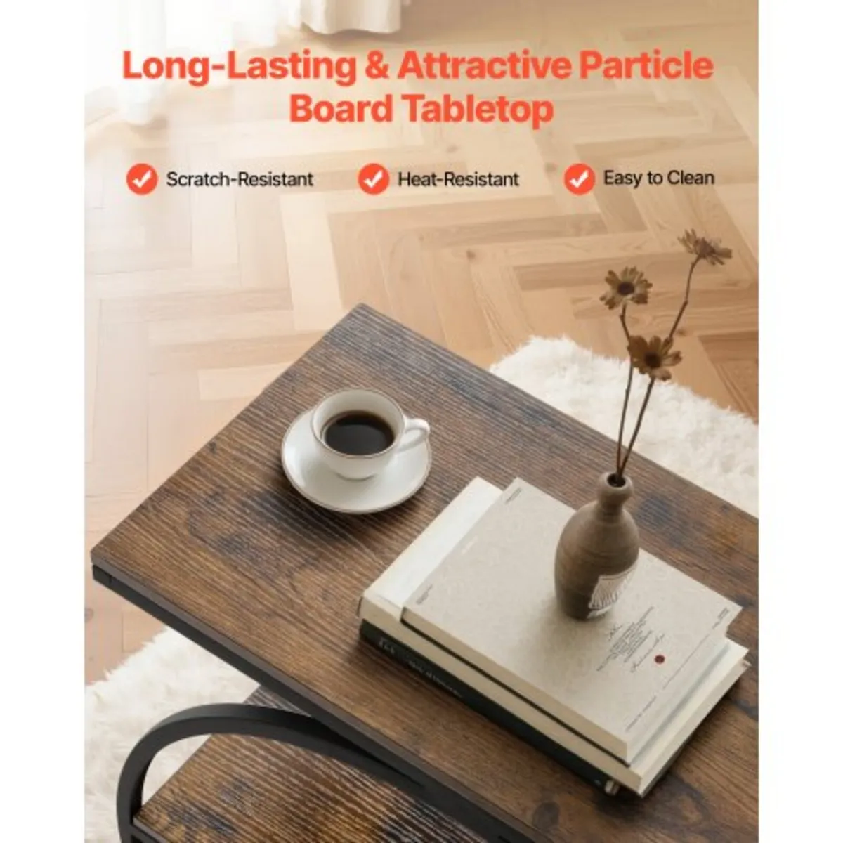 End Table, 3-Tier Narrow Side Table with Open Stor - Image 2