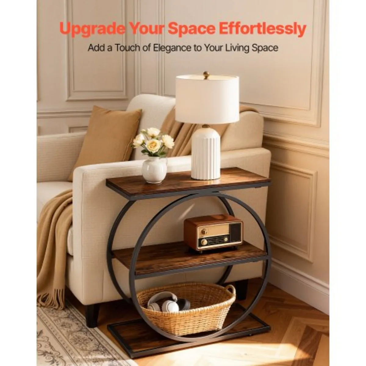 End Table, 3-Tier Narrow Side Table with Open Stor - Image 3