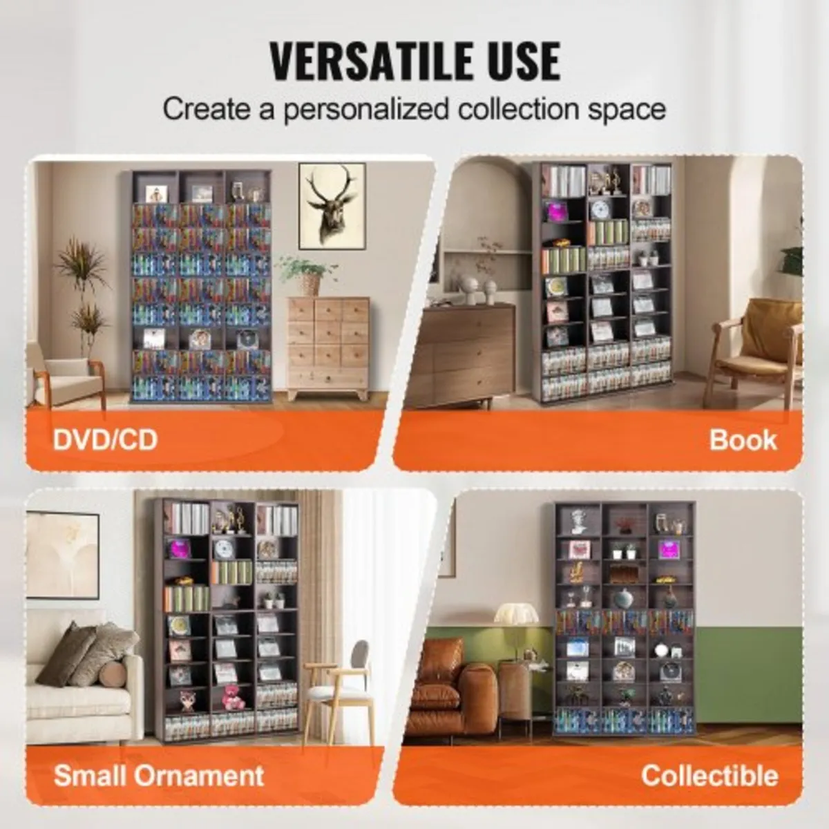 Media Storage Cabinet, 9-layer DVD Shelf Holds up - Image 3