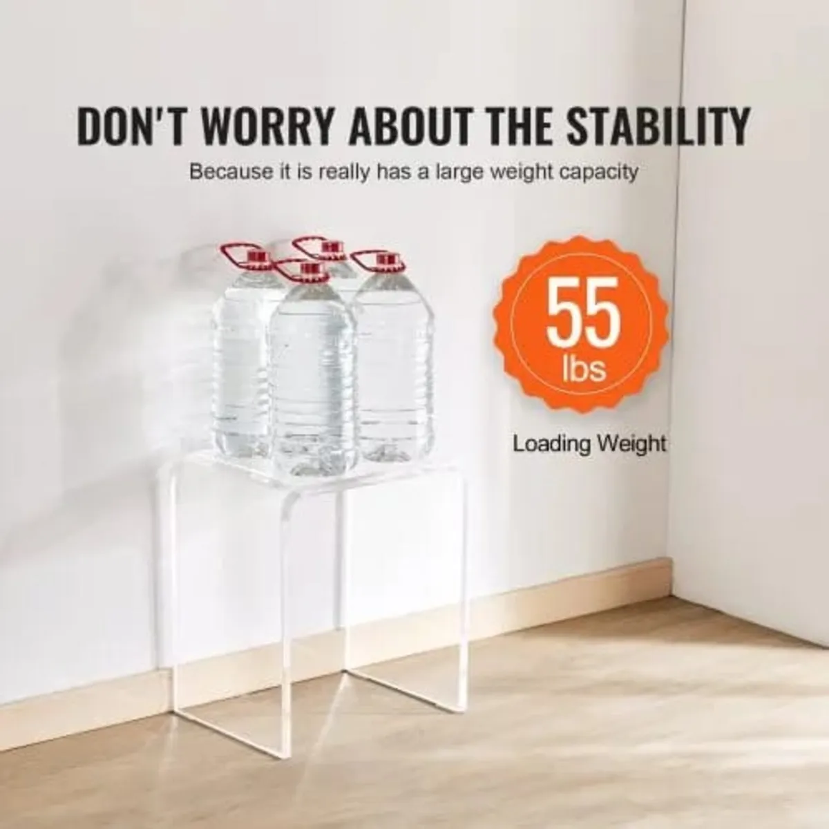 Acrylic End Table, 2 pcs C-Shaped Lucite Side Tabl - Image 2