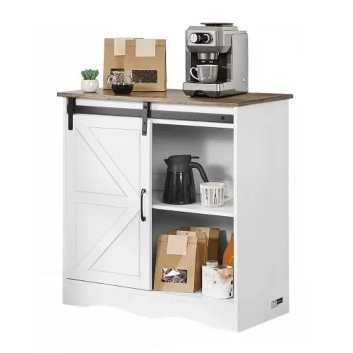 Coffee Bar Cabinet, 31.5 x 13.8 x 31.5 in Farmhous - Image 1