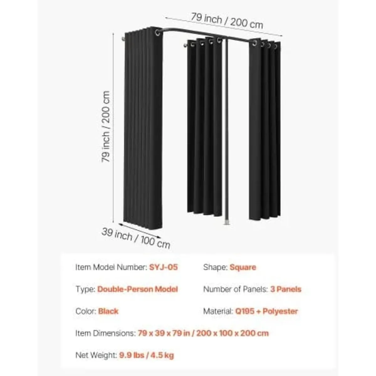 Fitting Room, Portable Changing Room with Thick Po - Image 2