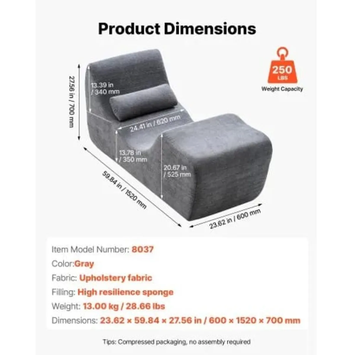 Yoga Chair Chaise, Ergonomic Chaise Lounge Chair f - Image 3