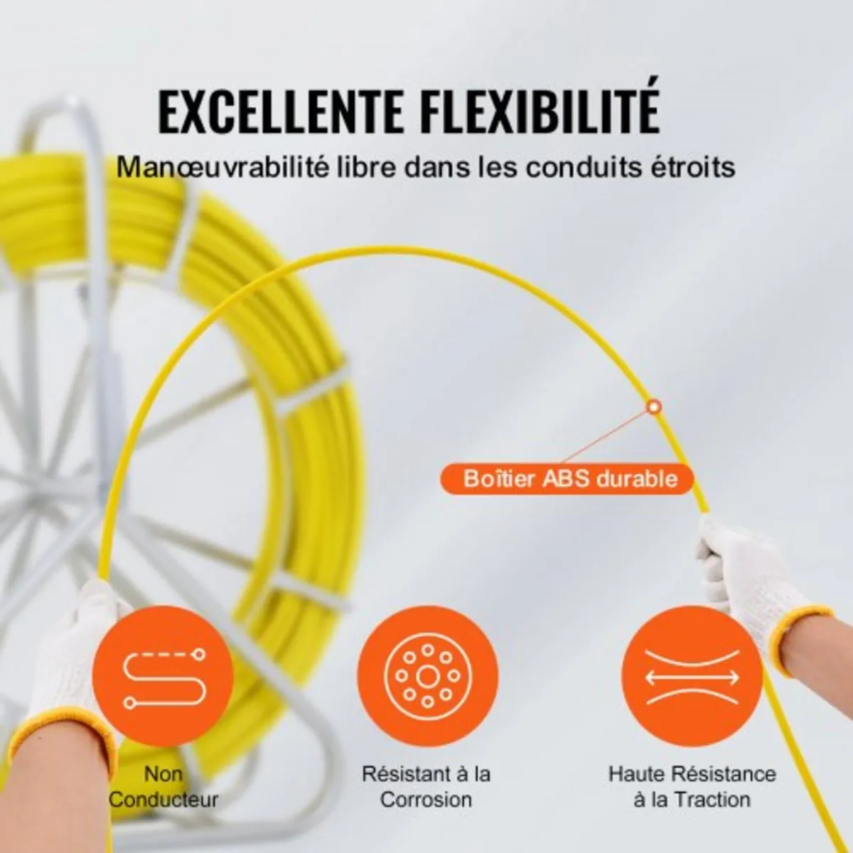 Fish Tape Fiberglass, 129.5 m, 6.4 mm, Duct Rodder - Image 4