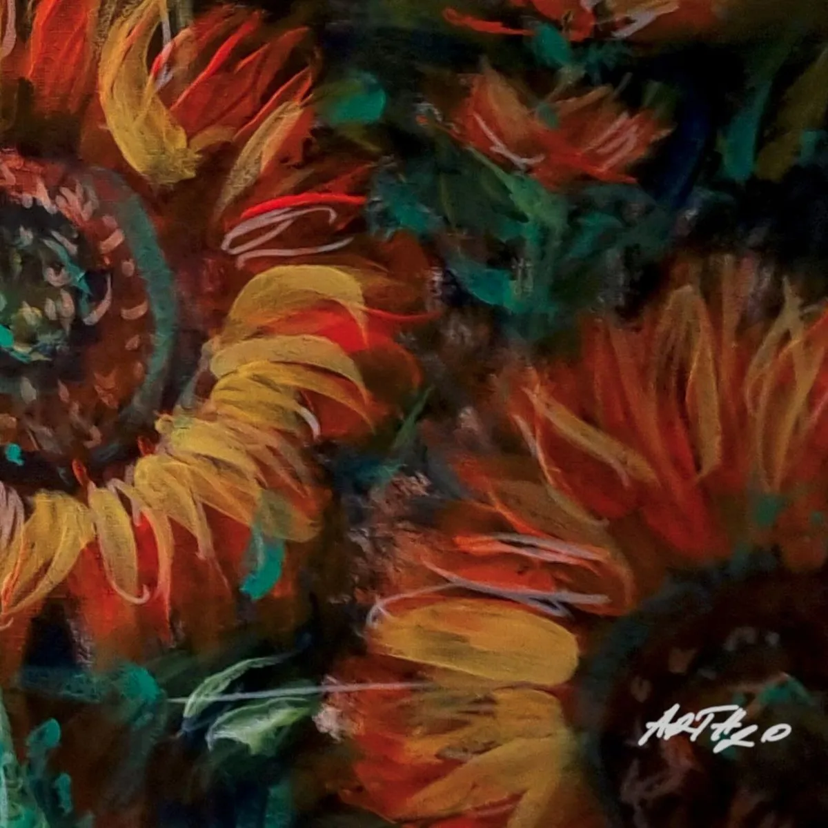 Sun-Kissed Sunflowers Original Acrylic Painting - Image 2