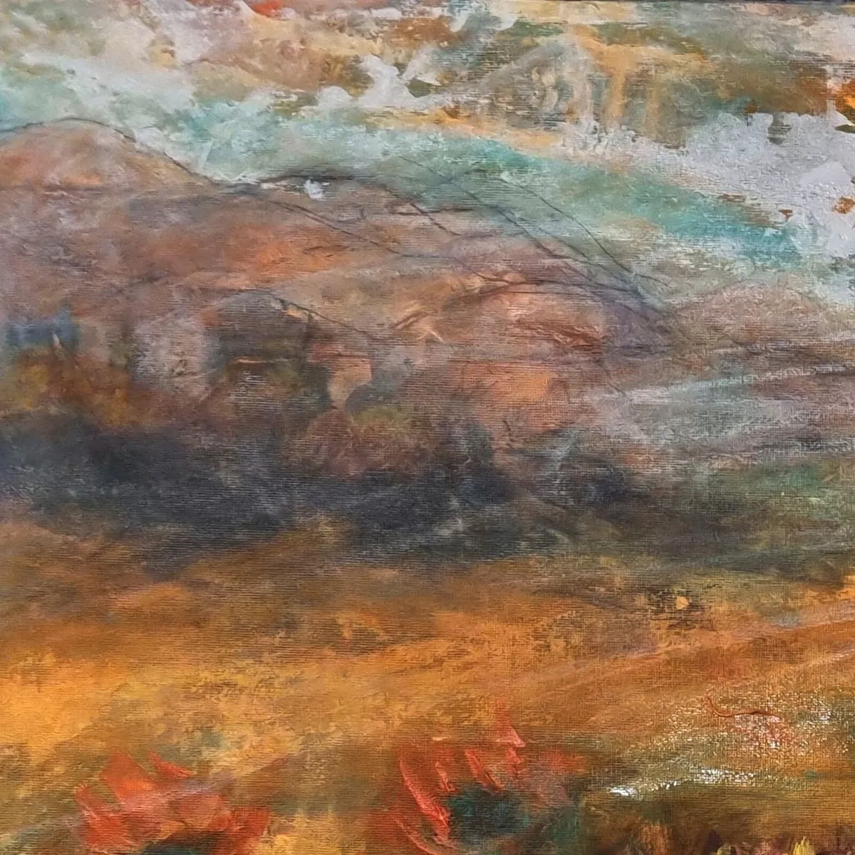 Sun-Kissed Sunflowers Original Acrylic Painting - Image 4