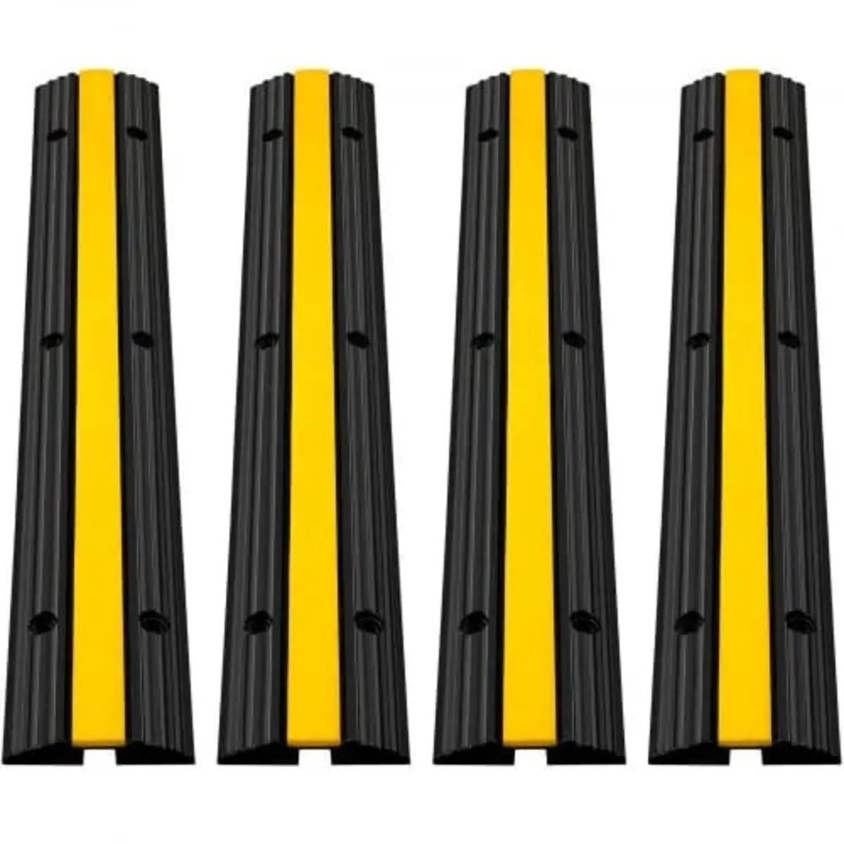4 Pack of 1-Channel Rubber Cable Protector Ramps 1 - Image 1