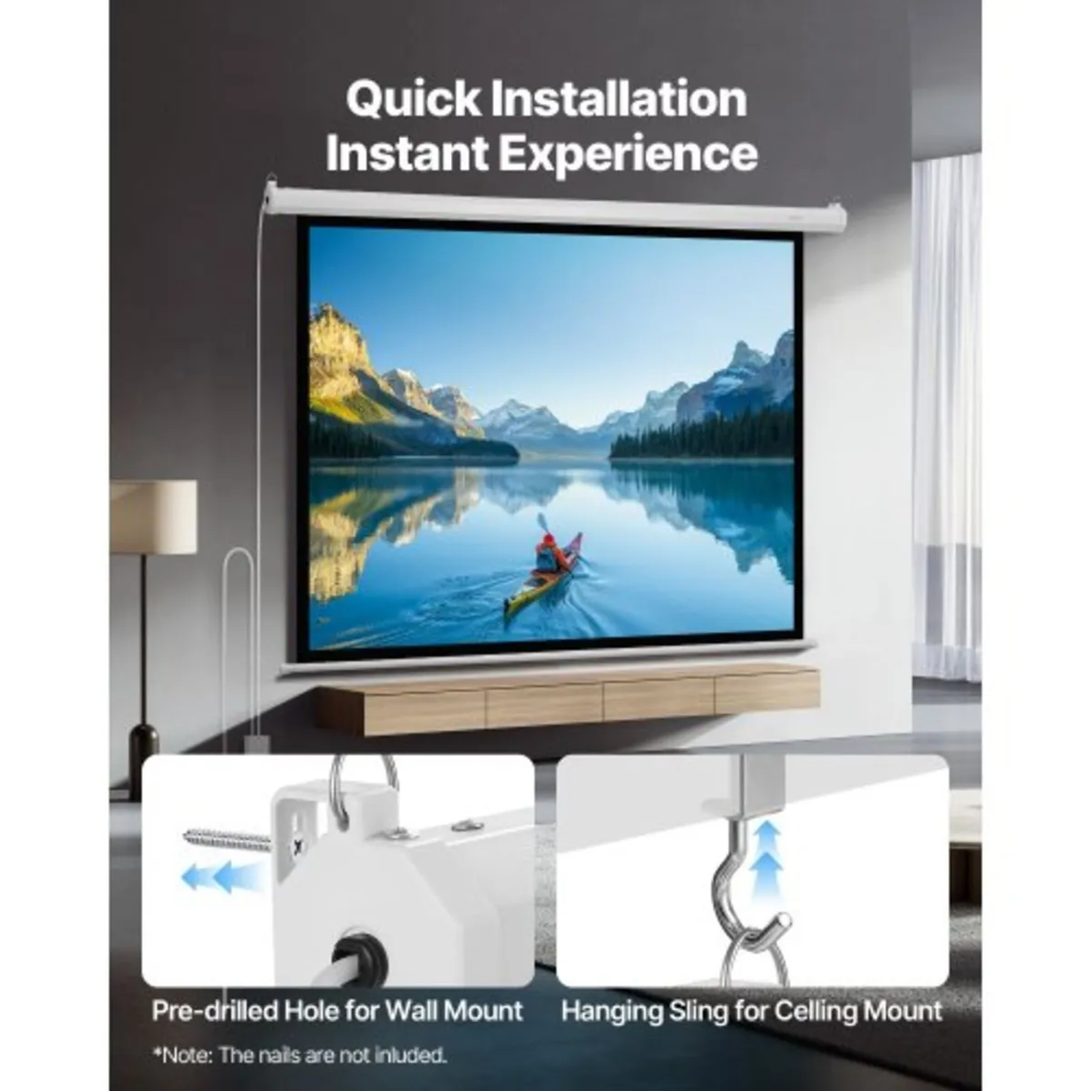 Motorized Projector Screen, 1829 mm 4:3 1080 HD El - Image 3