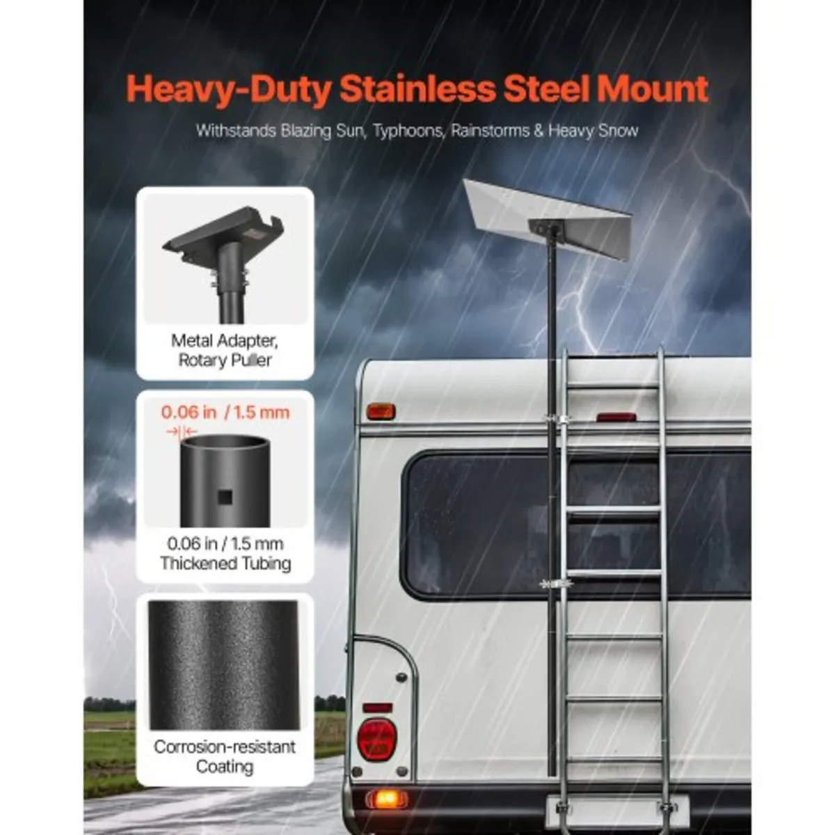 Starlink RV Ladder Mount, 360°Adjustable Angle Mou - Image 4