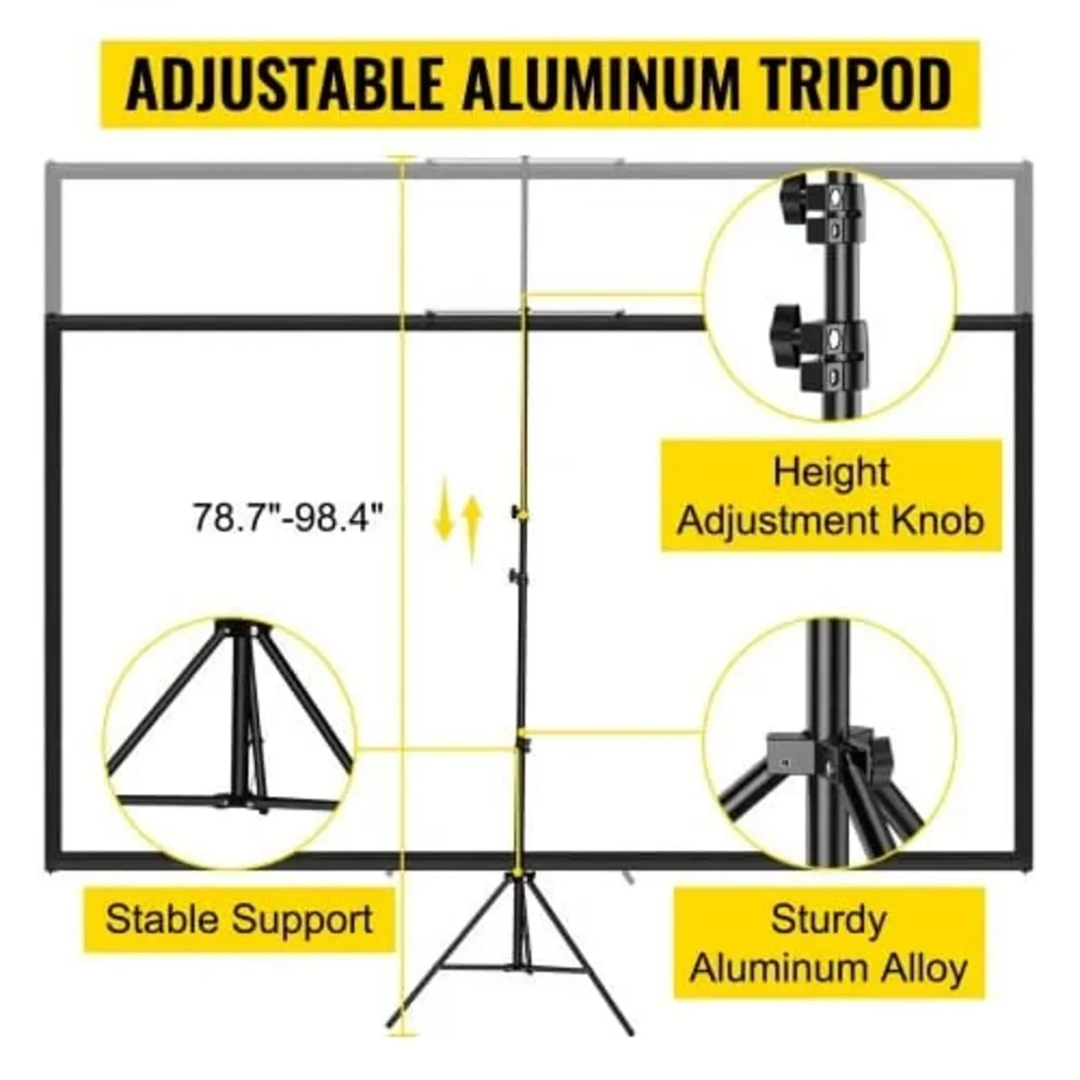 Tripod Projector Screen with Stand 100inch 16:9 4K - Image 3