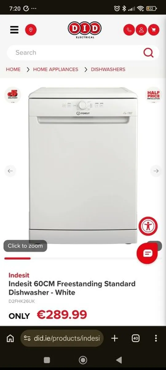 Indesit dishwasher new in packaging 230 euro - Image 2
